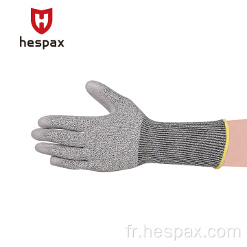 HESPAX ANTI-CUT NIVEAU 5 GLANTS PU Résistant à l&#39;abrasion